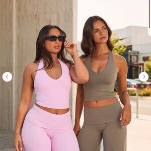 ONER active - soft motion fold over leggings- chalk pink